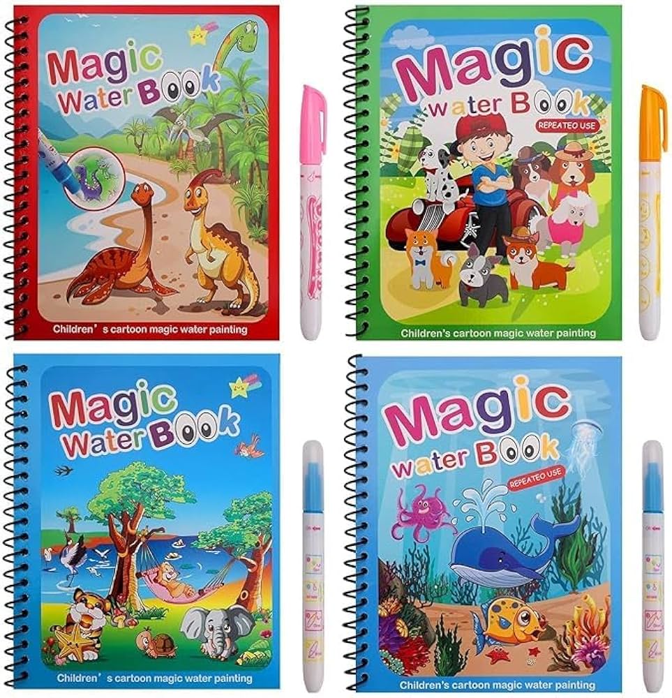 Magic Water Book Painting Drawing Coloring Board Book Magic Water Pen ( Random Book )