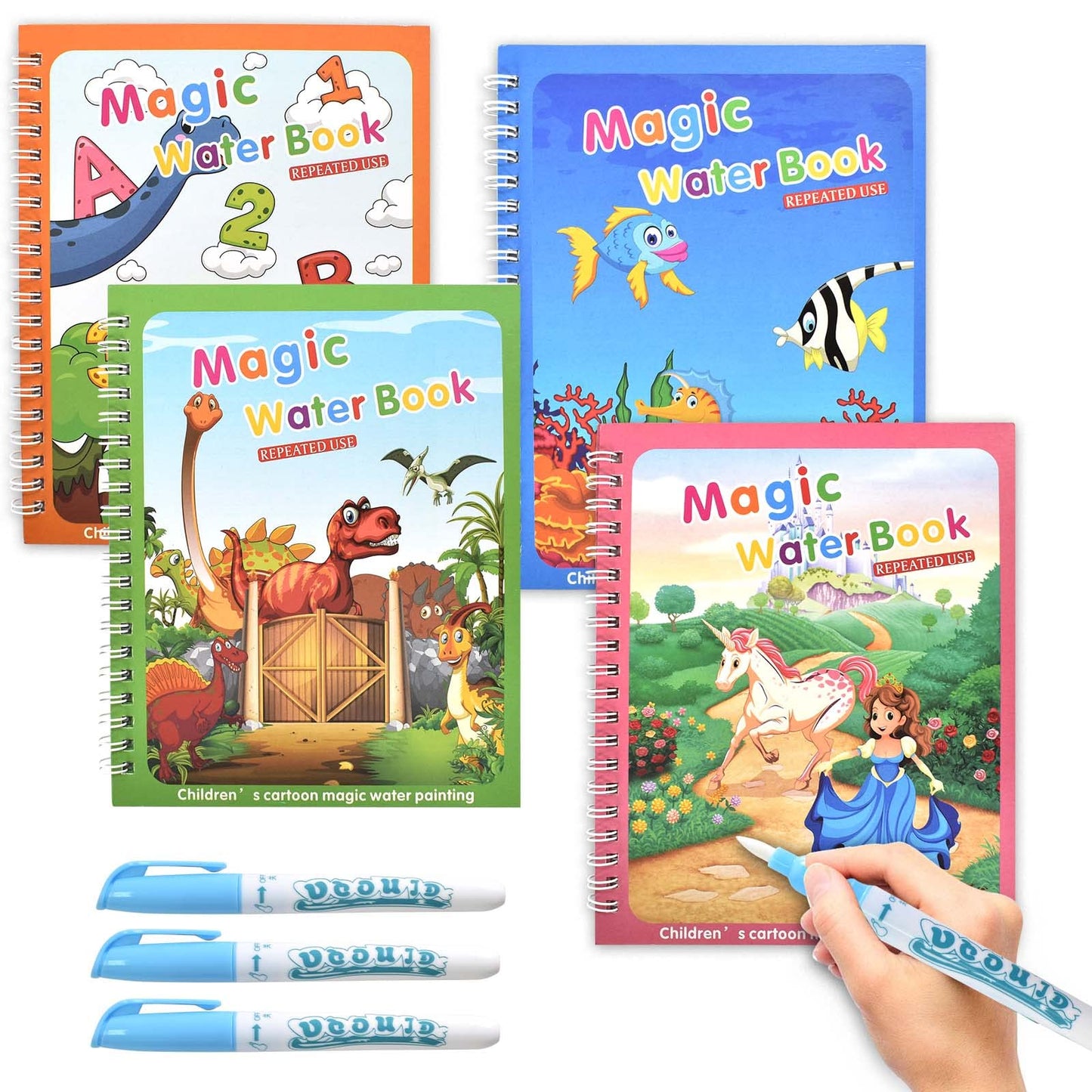 Magic Water Book Painting Drawing Coloring Board Book Magic Water Pen ( Random Book )