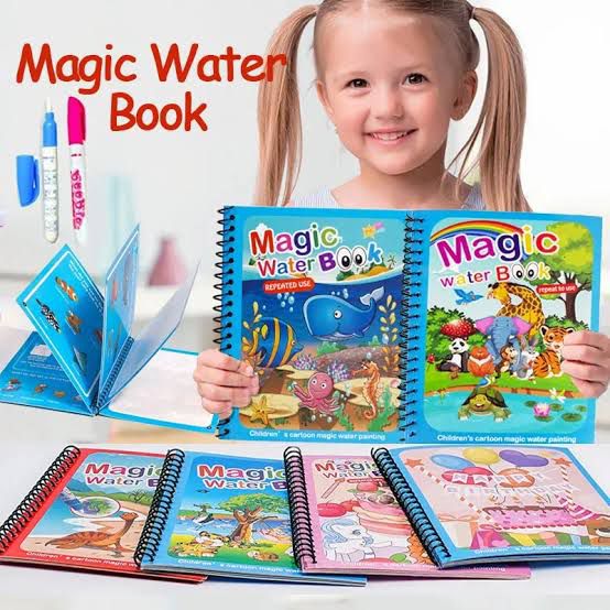 Magic Water Book Painting Drawing Coloring Board Book Magic Water Pen ( Random Book )