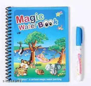 Magic Water Book Painting Drawing Coloring Board Book Magic Water Pen ( Random Book )